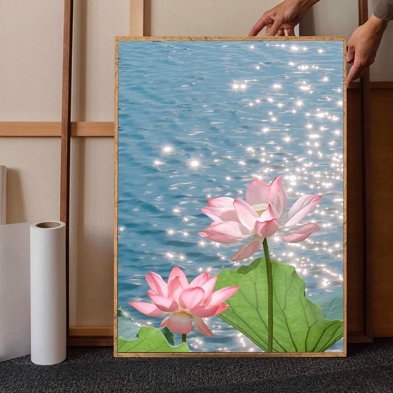 好运莲莲钻石画满钻2025新款荷花十字绣水钻高级感砖石绣手工diy,居家布艺,钻石绣,淘宝优惠券,粉丝福利购,淘宝优惠卷