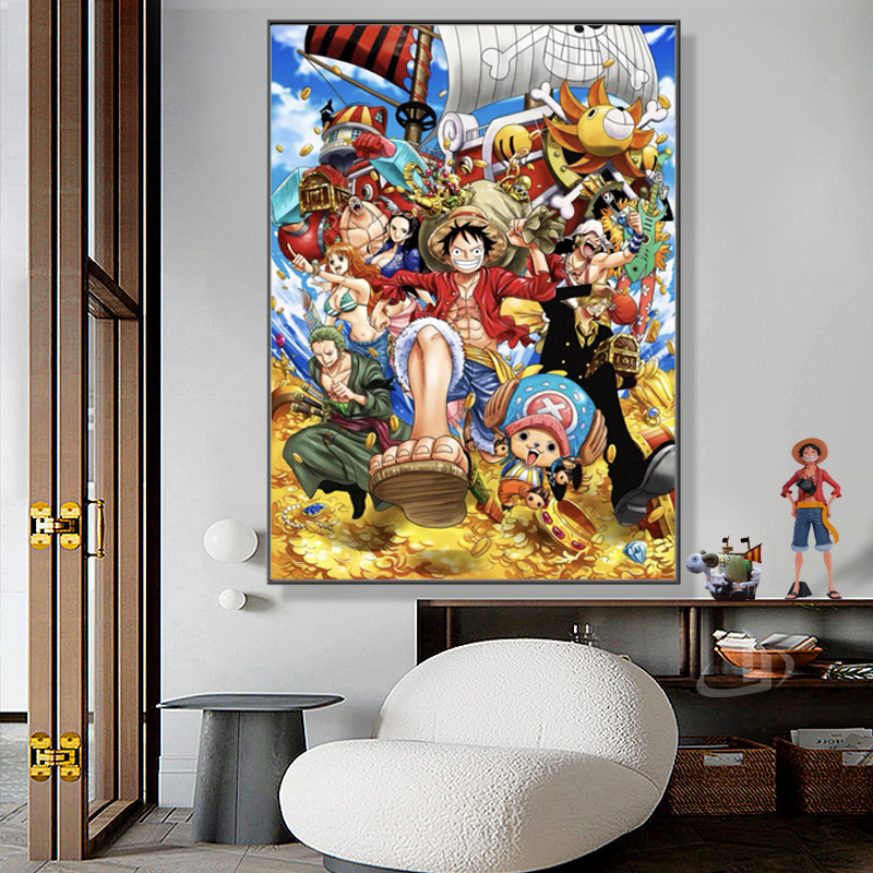 海贼王钻石画满钻玄关小件贴砖十字绣2025新款卡通动漫送男友客厅