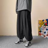 2025秋装风宽松阔腿裤大码运动休闲裤男复古灯笼裤潮K393/P48，男装休闲裤，电商B275