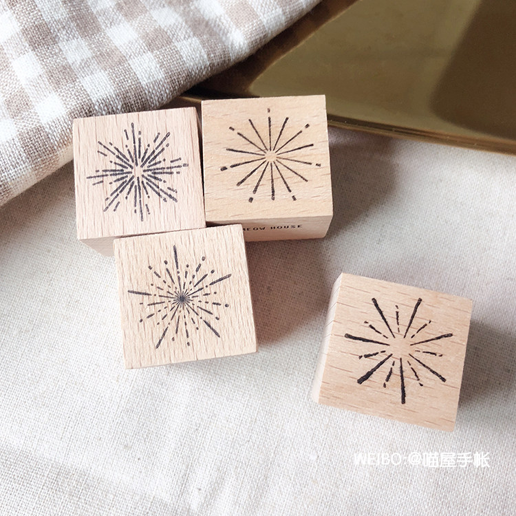 喵屋原創獨家手帳木質印章複古星星煙火煙花放射圖案底紋hobo裝飾在類目 電子詞典/電紙書/文化用品, 日常學習用品, 學生用印中 - 來自Buy2taobao.com提供專業的淘寶代購服務