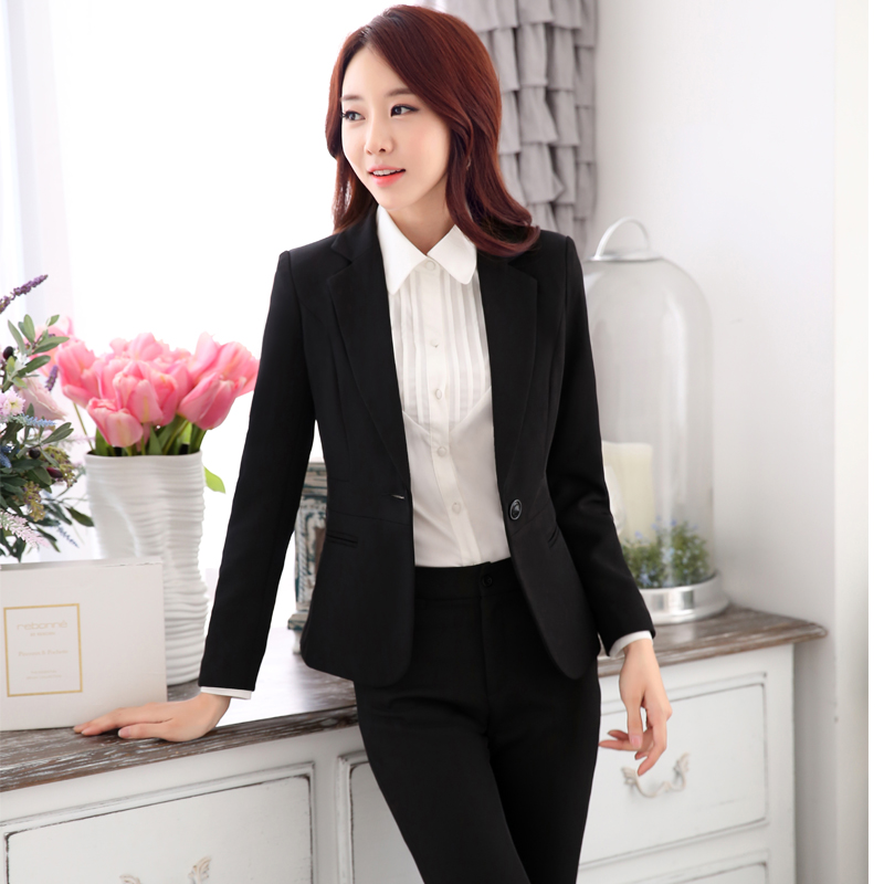 秋冬职业装女装套装修身女士西服西装正装酒店工作服