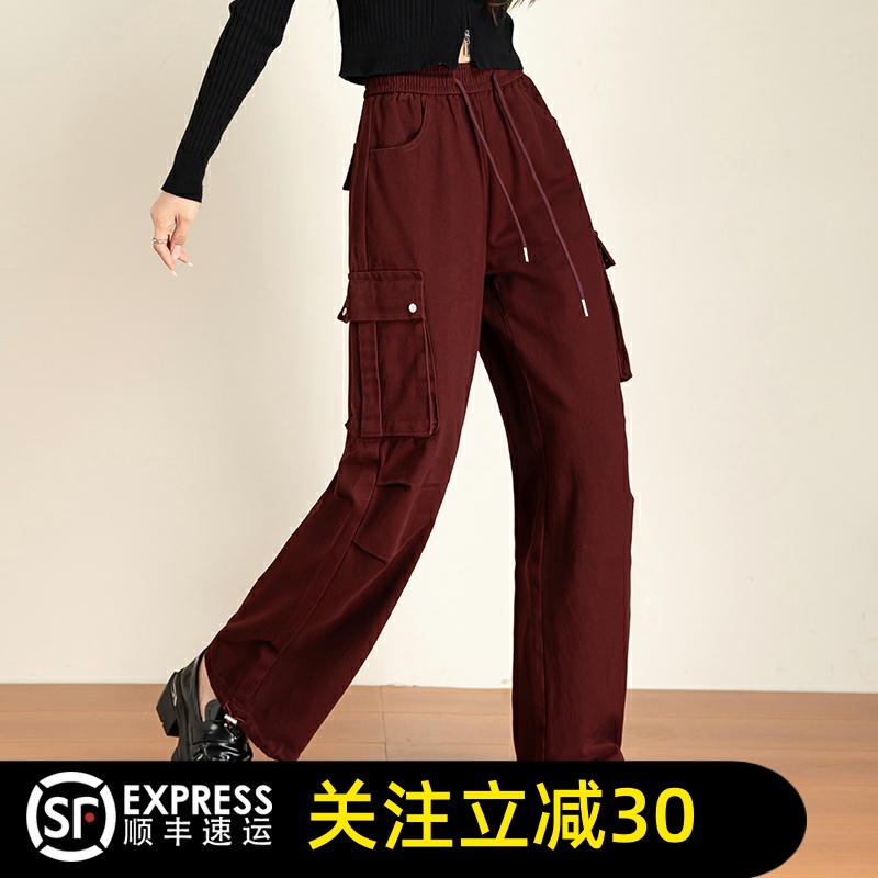 哥弟清仓官方2025春秋季新款高腰系带工装裤百搭时尚休闲裤长裤