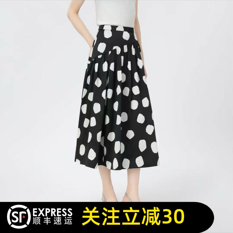 哥弟清仓官方2025春夏新款高腰波点半身裙女裙百搭显瘦中长裙子