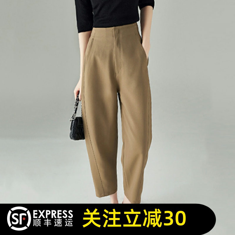 哥弟清仓官方2025春秋新款时尚休闲百搭宽松香蕉裤九分镰刀裤女