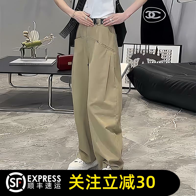 哥弟清仓2025春夏季新款高腰宽松雅痞裤百搭休闲裤镰刀裤子女