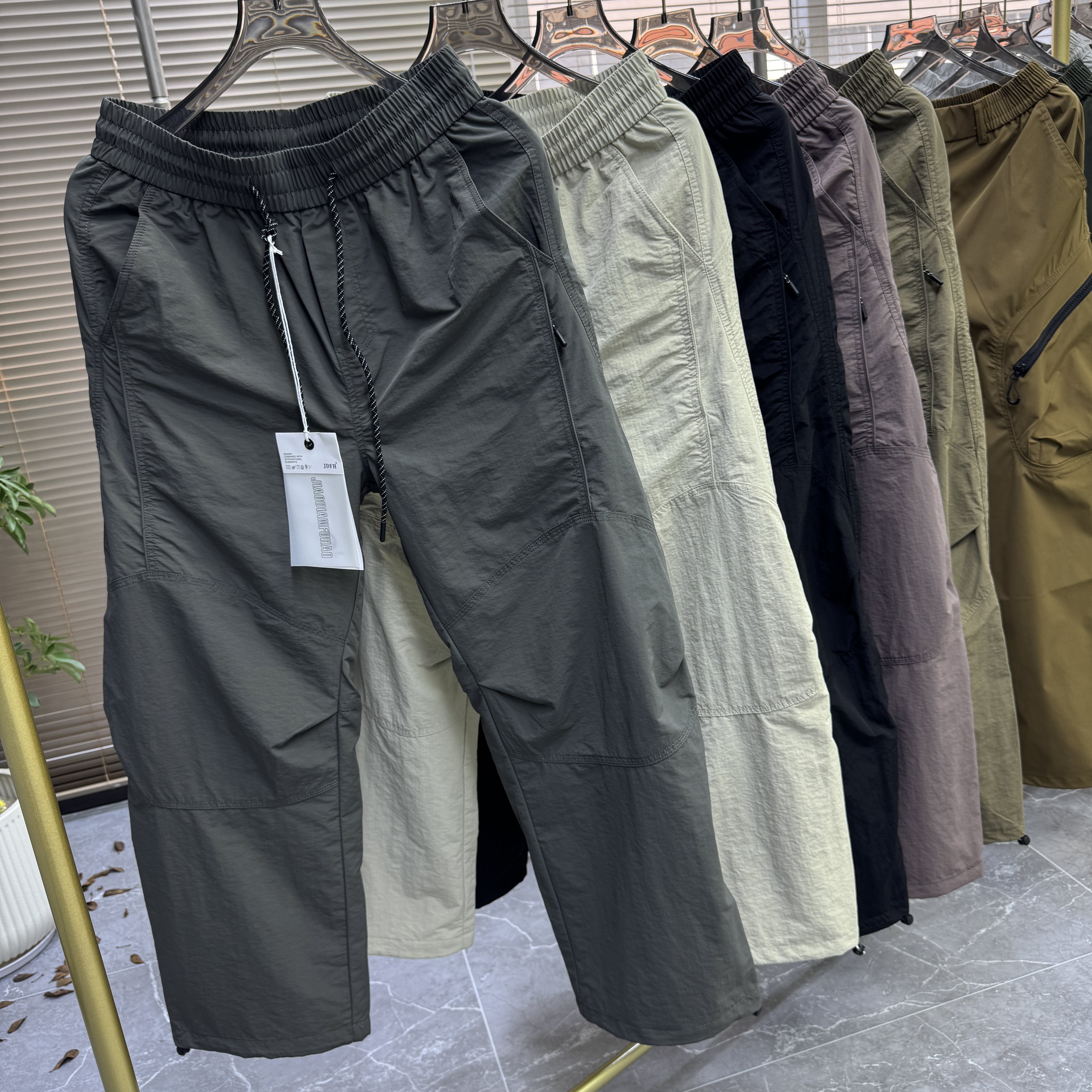 城市机能~山系户外 立体裁剪伞兵裤男士宽松直筒百搭休闲工装长裤