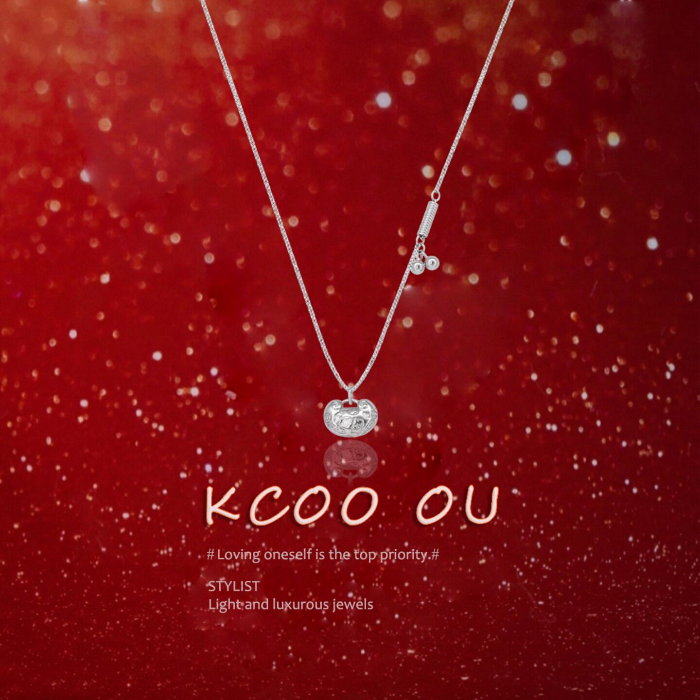 kcooou原创「平安锁」纯银项链图片