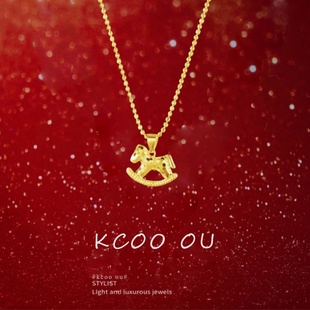 「碎冰冰木马」S999纯银项链小众设计生肖小马毛衣链2026新款礼物