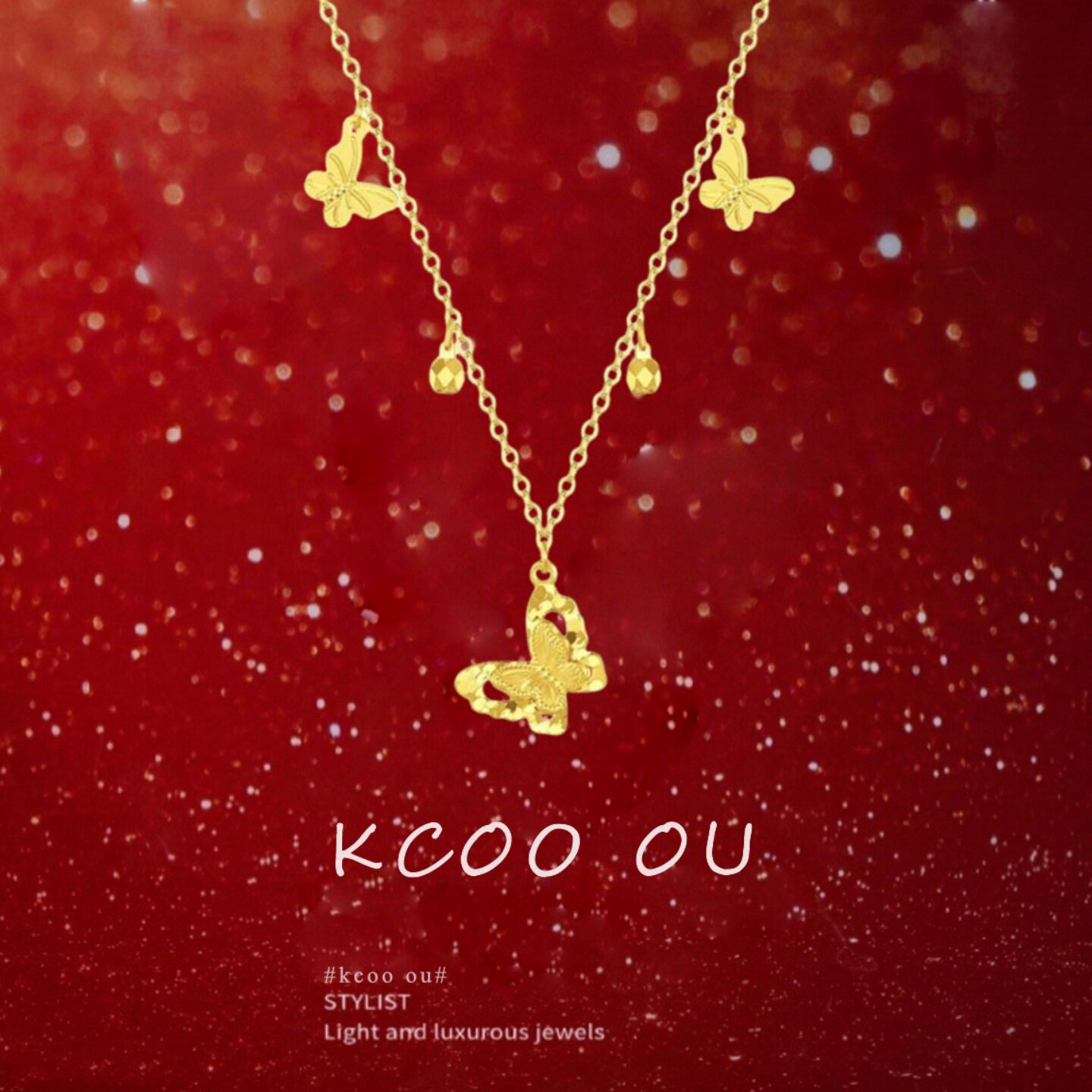 kcooou原创「镂空金蝴蝶」项链