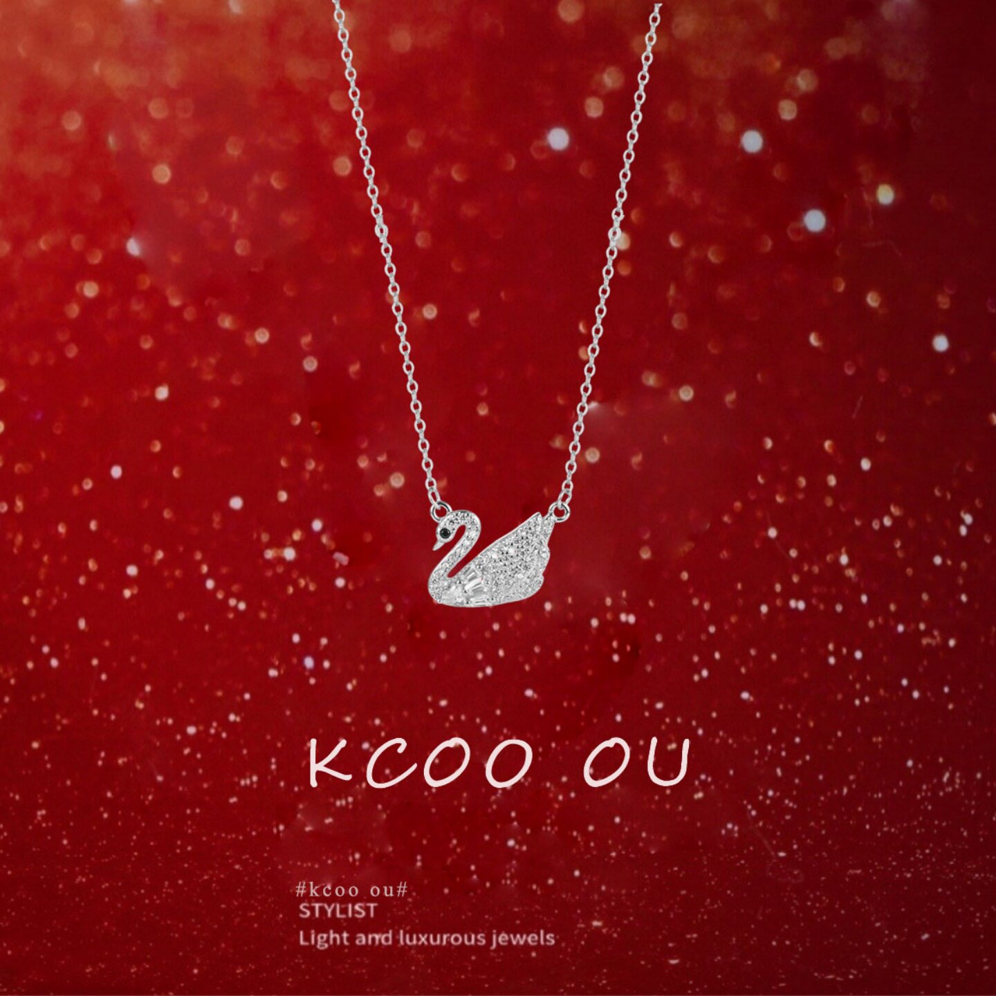 kcooou原创「白天鹅」满钻项链图片