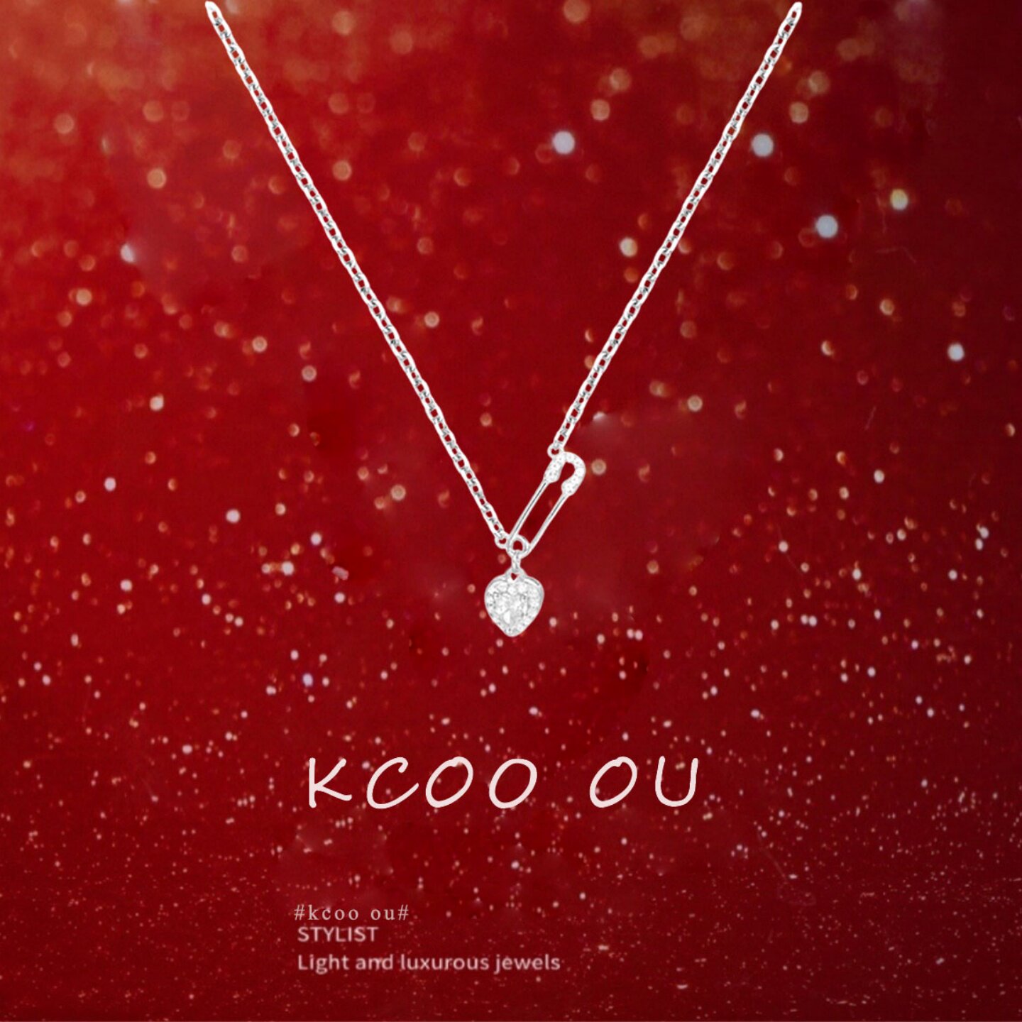 kcooou原创「别针爱心」项链图片