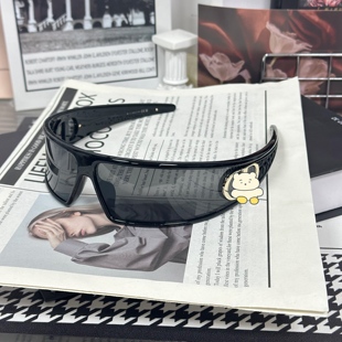 D家发箍墨镜高级感滑雪护目镜y2k弧形连体街拍神器M1U太阳眼镜潮