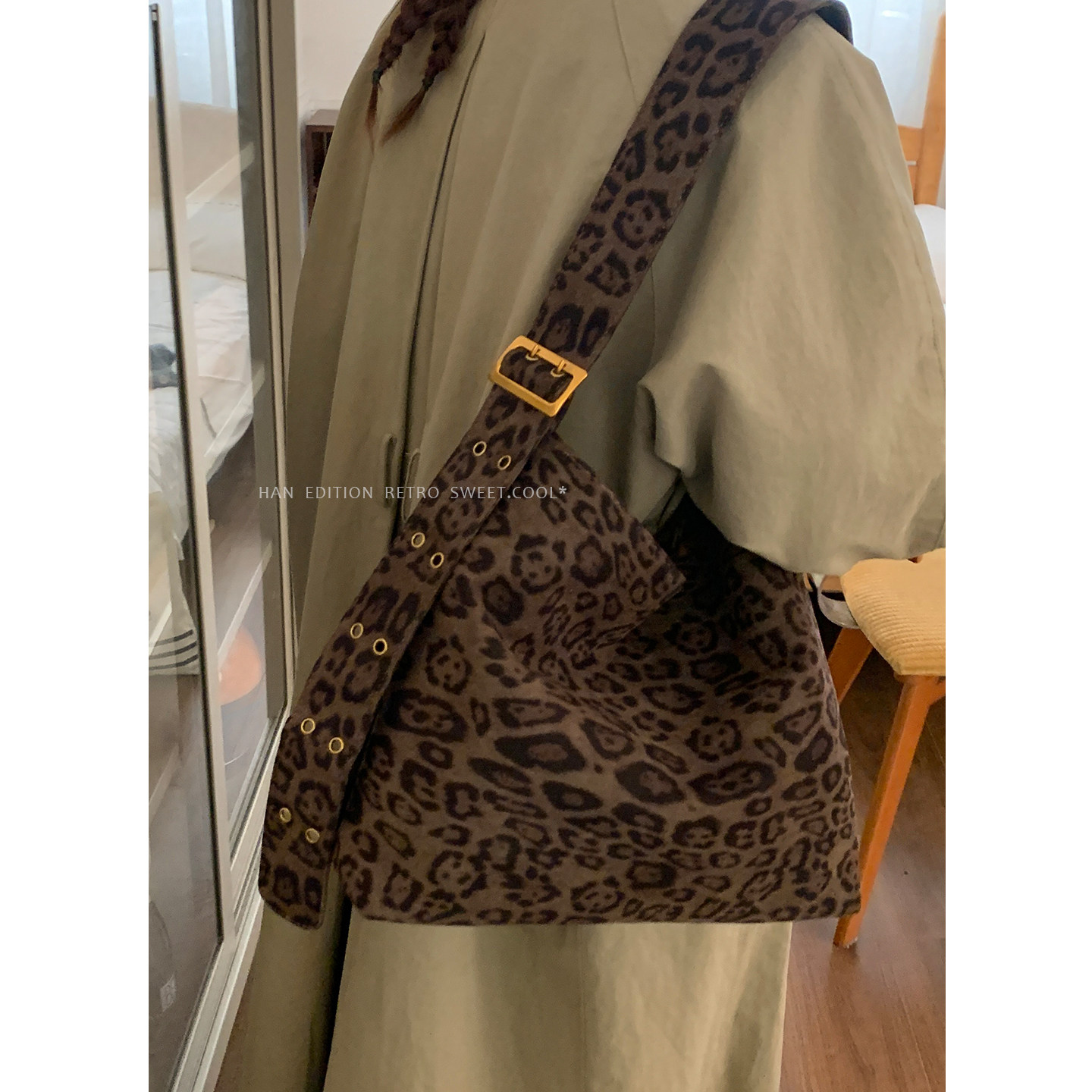 麂皮绒豹纹水桶包包女秋冬2025新款潮时尚复古托特包大容量单肩包,箱包皮具/热销女包/男包,通用款女包,淘宝优惠券,粉丝福利购,淘宝优惠卷