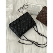 菱格链条包包女2022秋冬新款 潮托特包百搭ins大容量单肩斜挎包