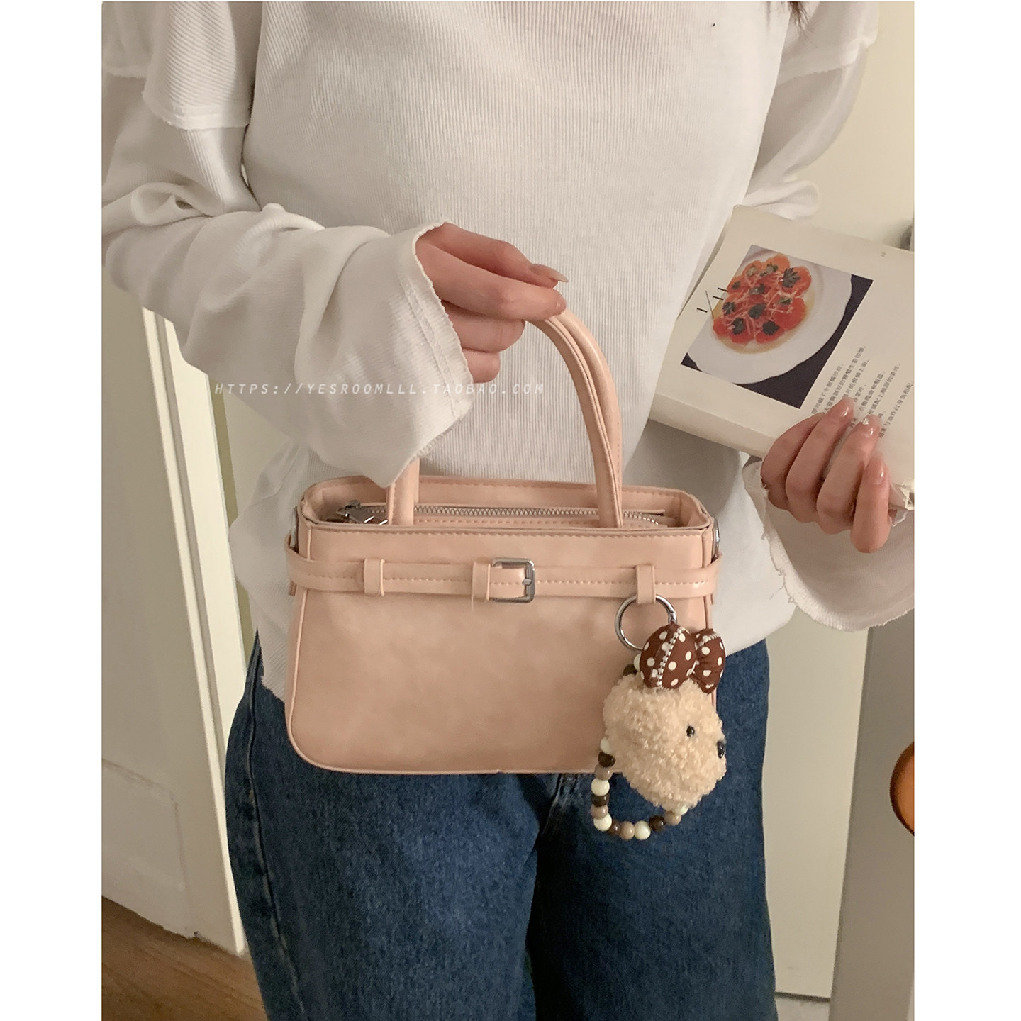 韩国手提小方包包女2025新款潮时尚高级感凯莉包百搭单肩斜挎包