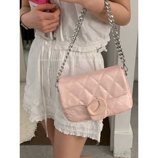 珠光色小香风菱格链条包包女2026潮春夏时尚 高级感腋下包斜挎包