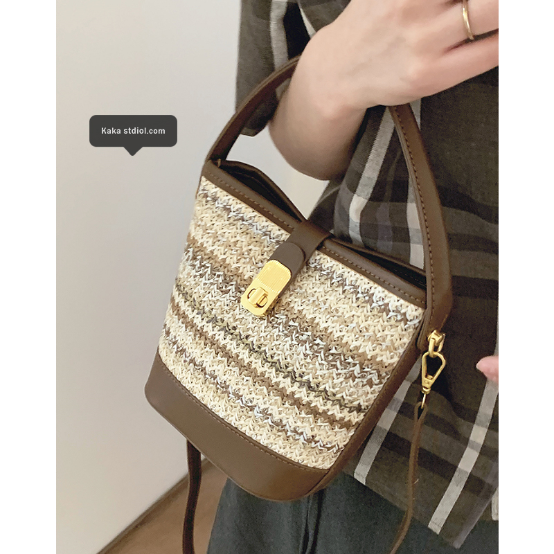 手提编织包水桶包卡乐儿