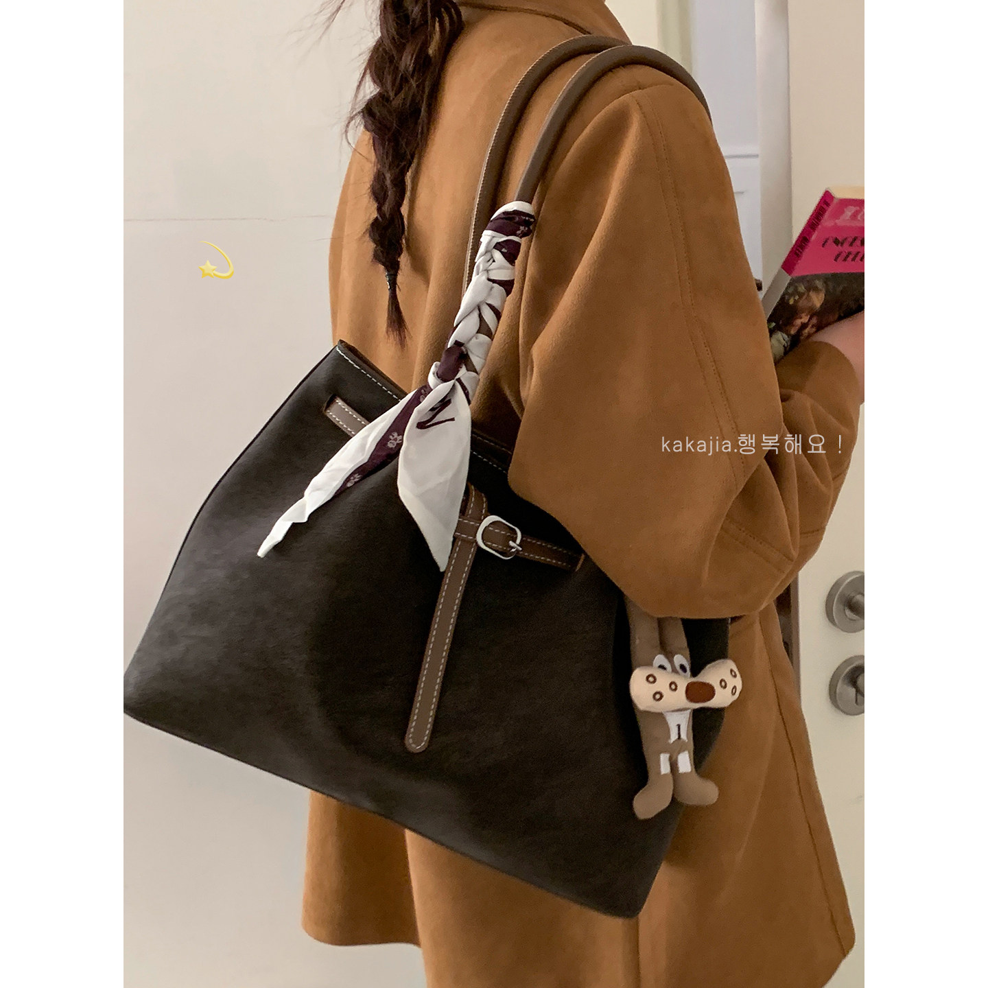 咔咔家美拉德复古大容量托特包