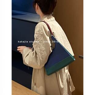 韩国小众手提包包女2021新款 复古腋下包高级感洋气单肩包 潮时尚