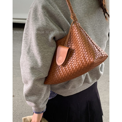 卡乐儿复古手提编织包腋下包