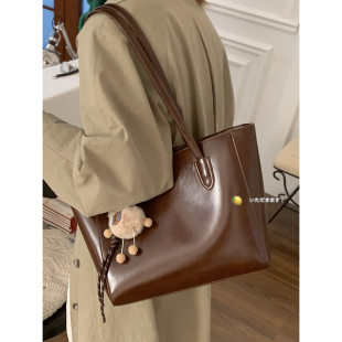 简约单肩大包 韩国托特包经典 复古大容量包包女2024新款 潮时尚