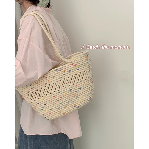 Вязаная сумка ручной работы, вместительная и большая модная сумка на одно плечо, коллекция 2023, премиум класс, в западном стиле