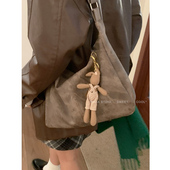 美拉德复古包包女秋冬2023新款 潮学院风托特包休闲大容量斜挎包