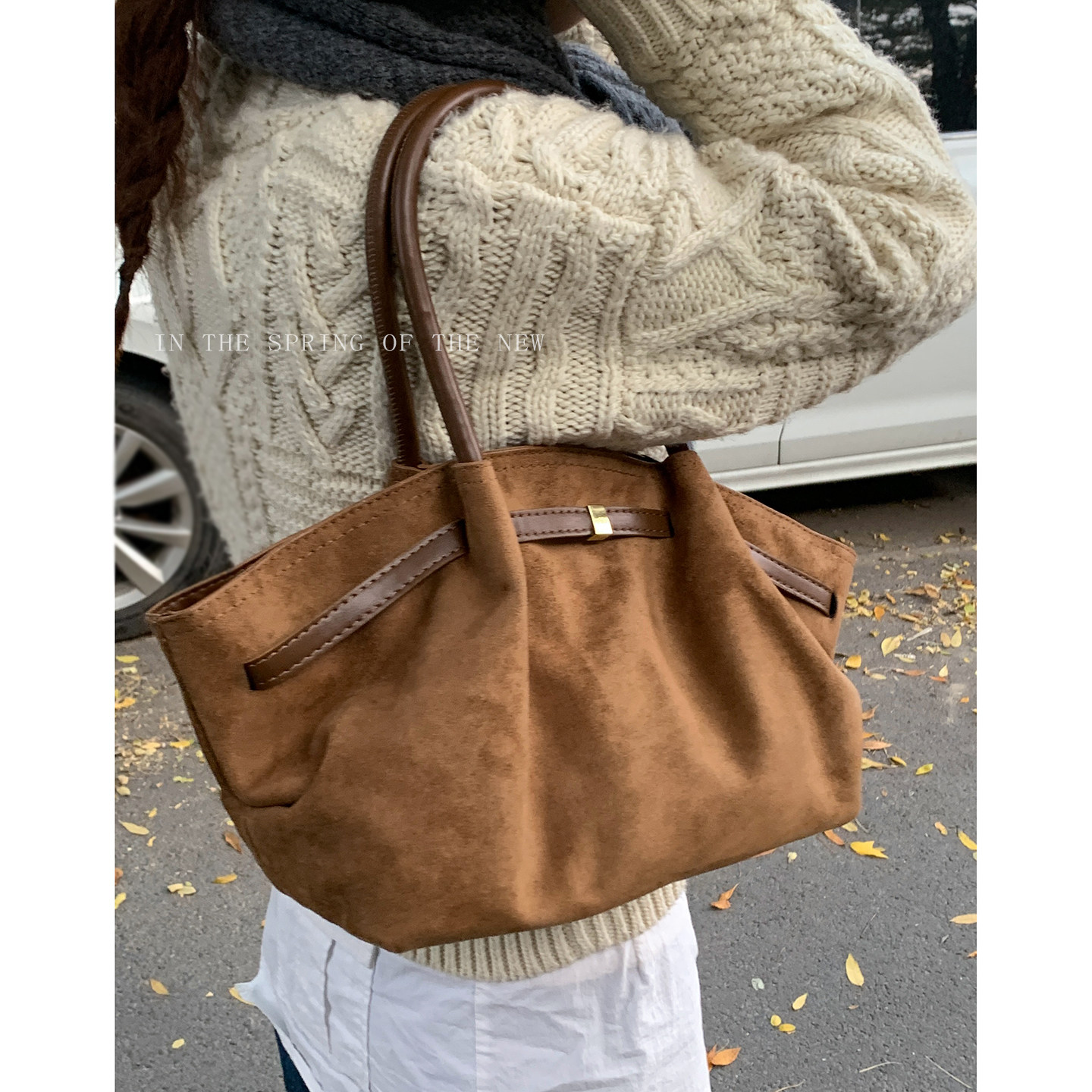 复古麂皮绒手提通勤包包女秋冬2025新款潮时尚韩国托特包大容量包,箱包皮具/热销女包/男包,通用款女包,淘宝优惠券,粉丝福利购,淘宝优惠卷
