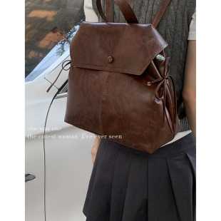 英伦复古双肩包包女2025新款 韩国手提公文包大容量背包 超时尚