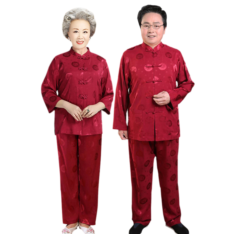 夏季女士红色爷爷奶奶情侣唐装