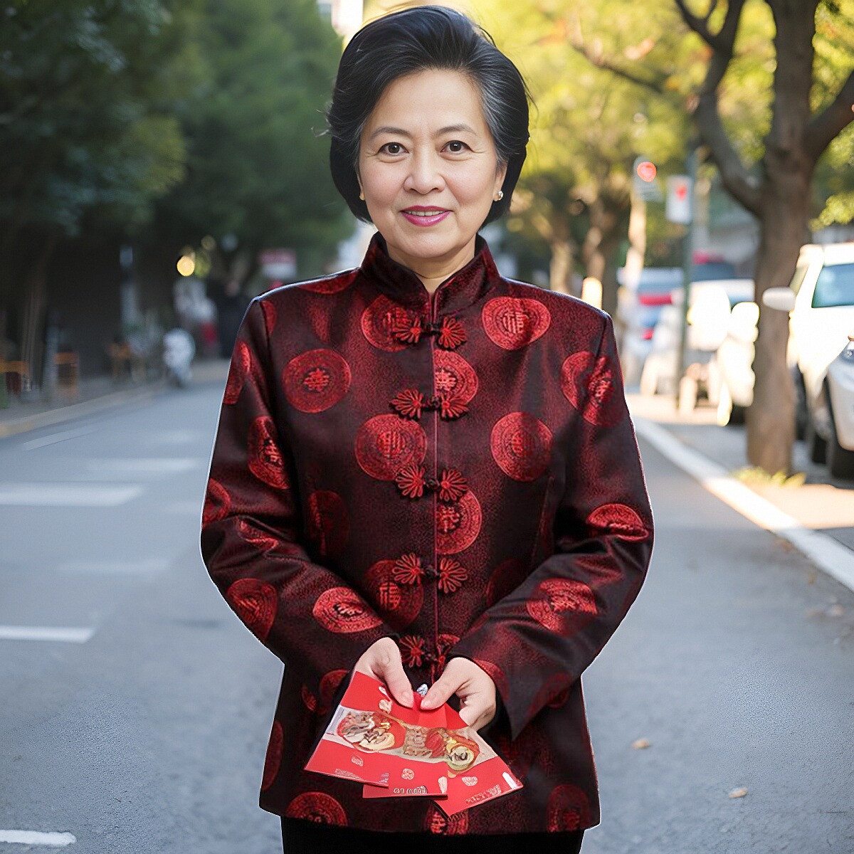 女士生日外套刺绣绸缎棉袄唐装