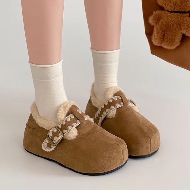 真皮～内增高4厘米加绒勃肯棉鞋