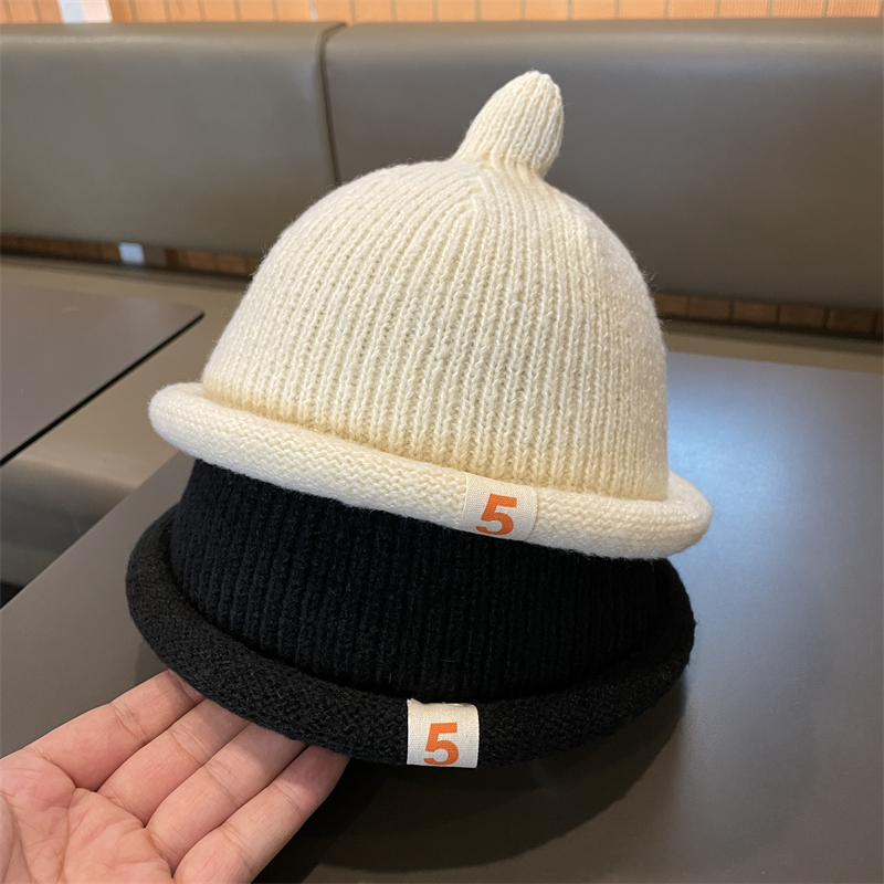 韩系宝宝毛线帽婴儿秋冬奶嘴帽