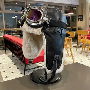 儿童飞行员帽子冬季加绒皮质雷锋帽男童护耳防风寒大童骑行保暖帽