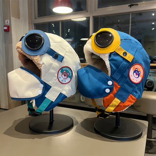 儿童飞行员雷锋帽子冬季防风寒口罩男女中大童保暖宝宝护耳滑雪帽