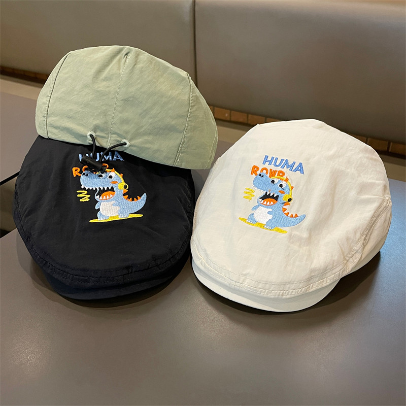 婴儿前进帽子春夏薄款韩版遮阳帽夏天男宝宝速干透气防晒贝雷帽潮
