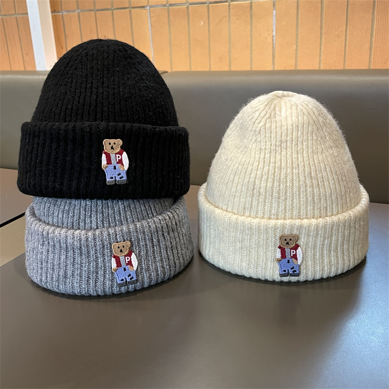 韩系儿童针织帽子男女童户外防风保暖护耳帽冬天套头帽宝宝毛线帽