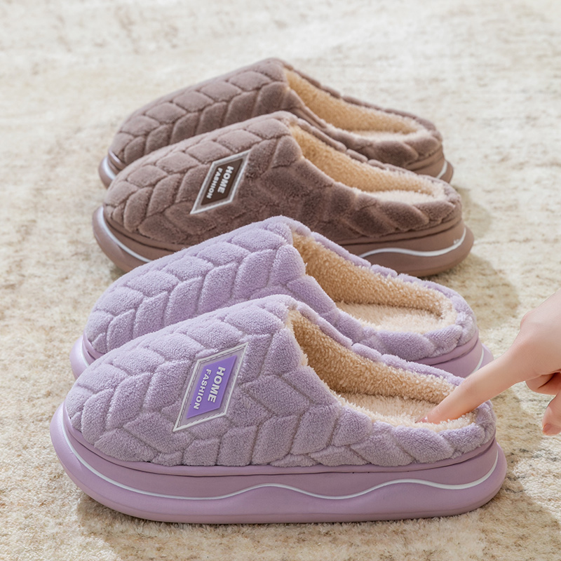 棉拖鞋女秋冬季包头保暖毛毛绒加厚软底防滑踩屎感情侣居家拖鞋男