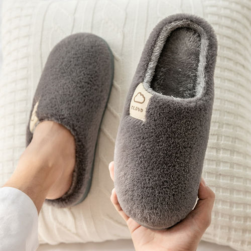 男士家居家加厚底防滑包跟棉拖鞋