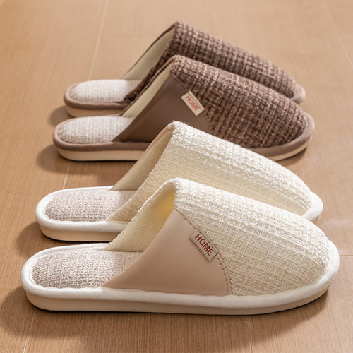 亚麻拖鞋女夏季外穿室内家居家用防滑软底居家四季棉麻布拖鞋男士