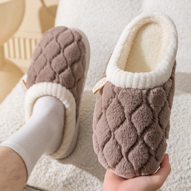 棉拖鞋男士冬季2024新款室内家居家用保暖加绒毛毛情侣厚底春秋女