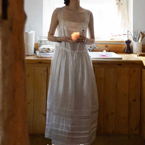 超细蕾丝花边麻制白玫瑰Ginger