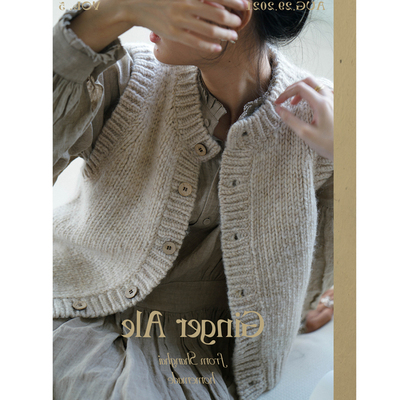 单排扣圆领粗棒针马甲