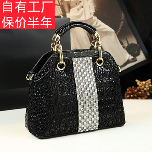 真皮女包2025新款鳄鱼纹托特包潮大容量实用气质包包手提单肩斜挎