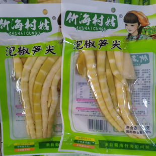 竹海村姑四川泡椒笋尖山椒味竹笋鲜嫩脆笋100克开袋即食零食