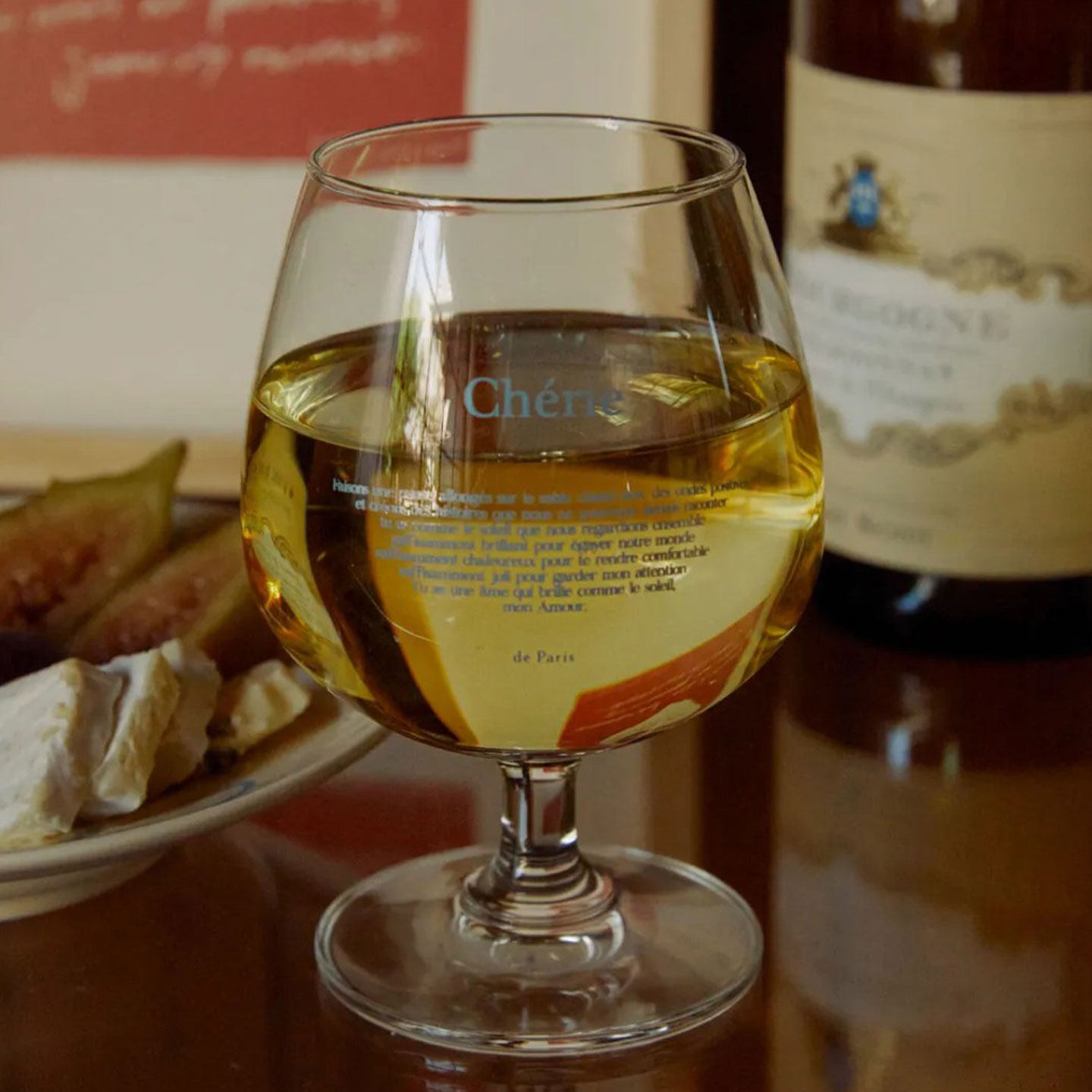 hotel827Chèrie文字葡萄酒杯