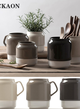 韩国直邮 tackaon陶瓷筷笼 厨房筷子勺子筒 简约沥水收纳置物架