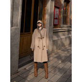 TOFOD 连帽ROW双面呢大衣 羊毛 司康 意大利AB面baby羊绒