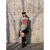 长袖 TOFOD Tee打底 长绒棉做旧字母T恤宽松廓版 大大T 爱你T 美式