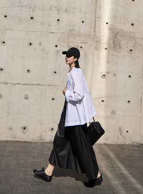 TOFOD  主角  高端进口英国植糅小羊皮 极简A字半身裙伞裙